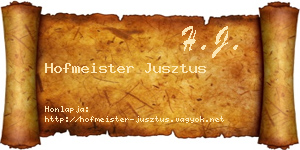 Hofmeister Jusztus névjegykártya